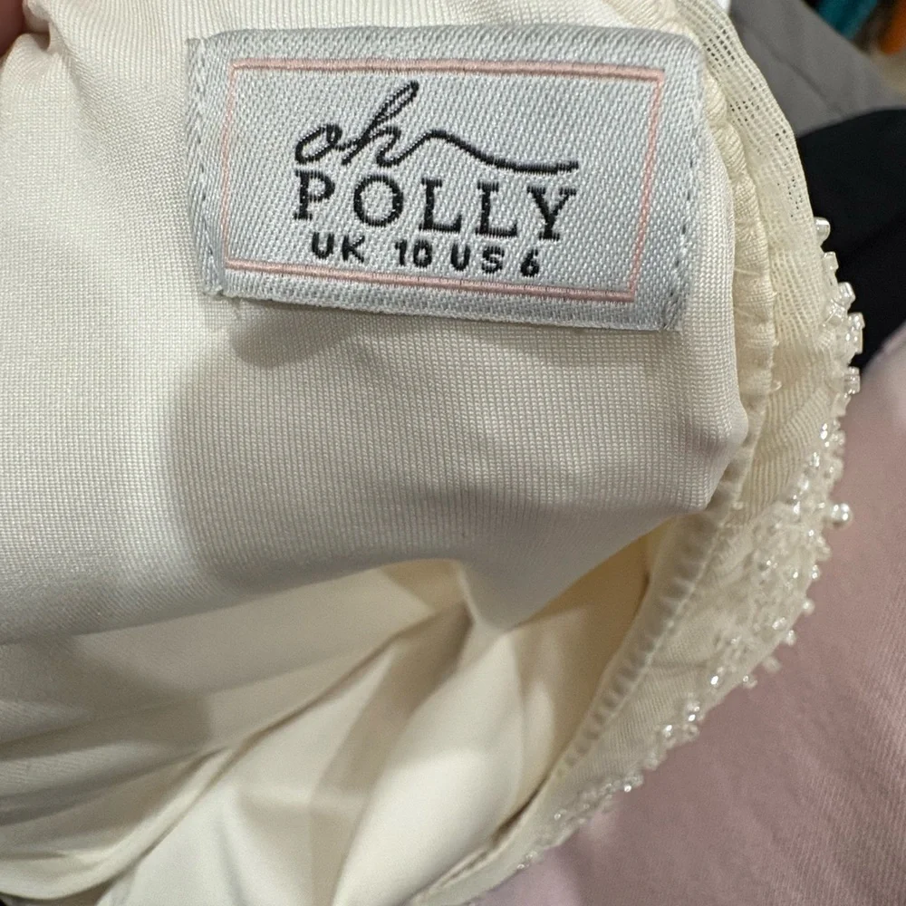 Oh Polly Ivory Beaded Halter Gown - Picture 4 of 4